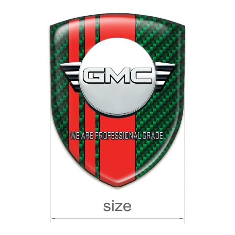 GMC Silicone Emblem Green carbon with Red Tapes and Round Logo 