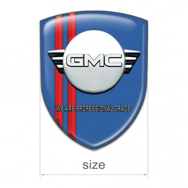 GMC Emblem Interior Blue with Red lines and Round logo 