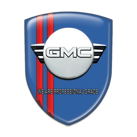 GMC Emblem Interior Blue with Red lines and Round logo 