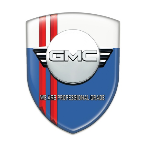GMC Car Interior BadgeBlue White with Red Lines and Round Logo 