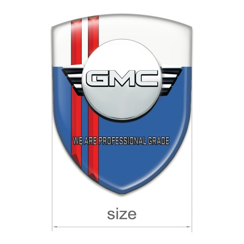 GMC Car Interior BadgeBlue White with Red Lines and Round Logo 