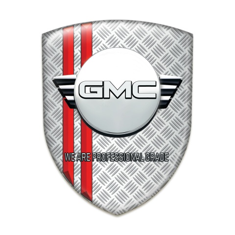 GMC Emblem Badge Logo Grid Effect with Red Lines and Round logo 