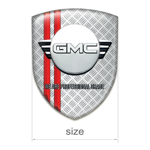 GMC Emblem Badge Logo Grid Effect with Red Lines and Round logo 