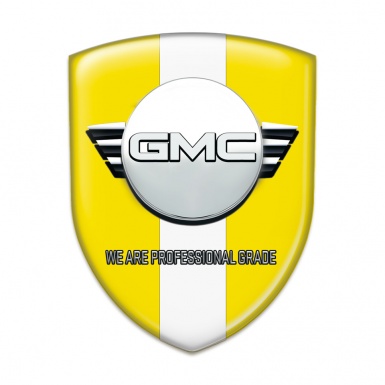 GMC Car Accessories Badge Yellow with White Ribbon Version 