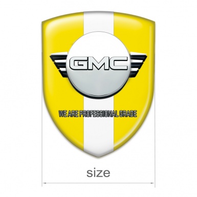 GMC Car Accessories Badge Yellow with White Ribbon Version 