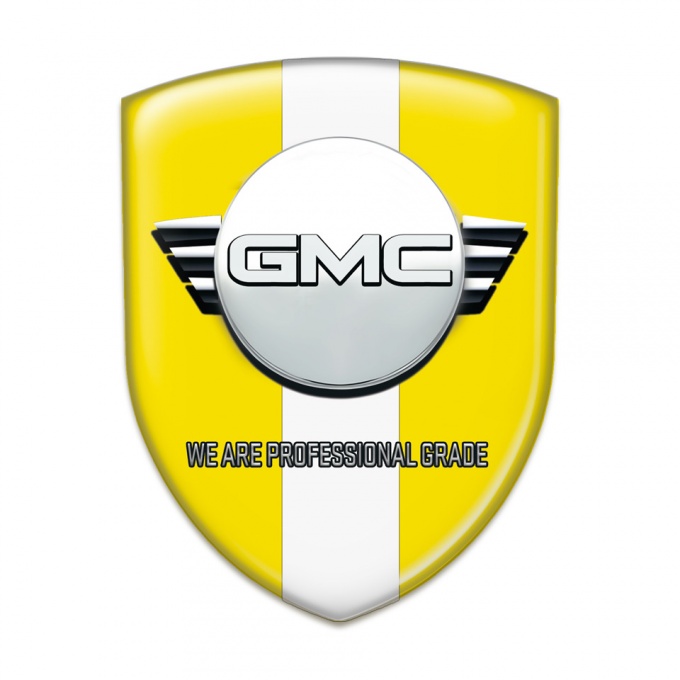 GMC Car Accessories Badge Yellow with White Ribbon Version 