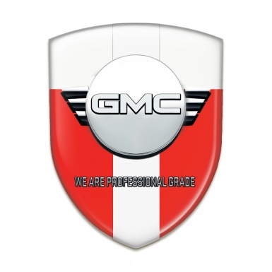 GMC Car Interior Badge Red White with White Ribbon Version 