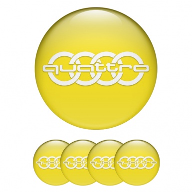 Audi Wheel Emblems for Center Caps Yellow Edition