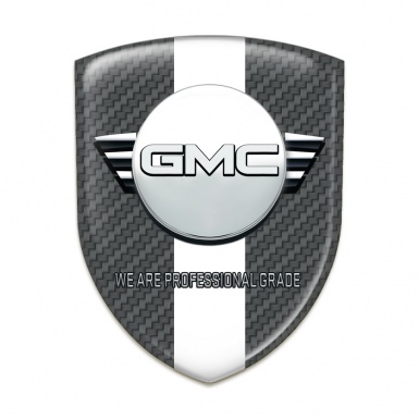 GMC Auto Emblem Dark Grey Carbon with White Ribbon Version 
