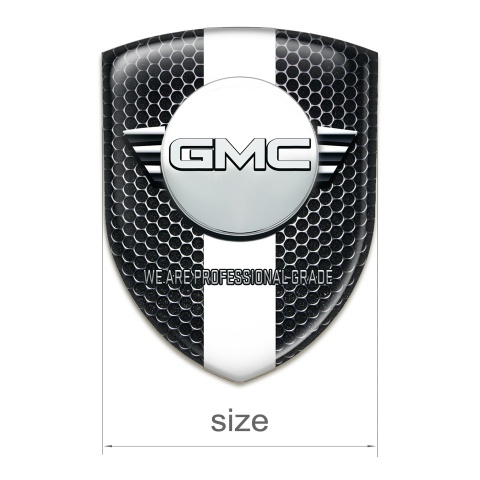 GMC Domed Emblem Perforated Steel White Ribbon Version 