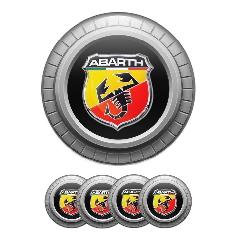 Fiat Abarth  Sticker Wheel Center Hub Cap Engineer Black
