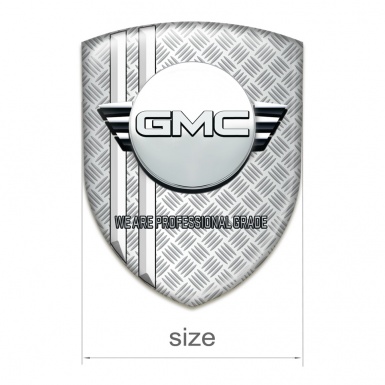 GMC Car Accessories Badge Grid Effect with White Stripes Variant 