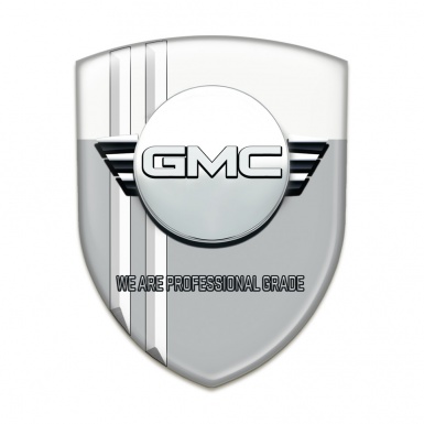 GMC Car Interior Badge Grey White with White Stripes 