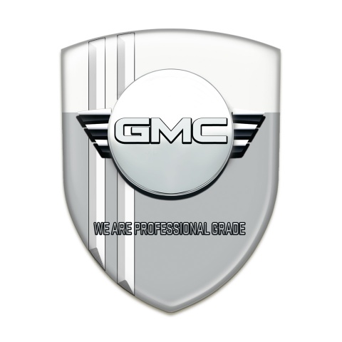 GMC Car Interior Badge Grey White with White Stripes 