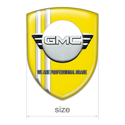 GMC Domed Emblem Yellow with White Stripes Edition with Round logo 