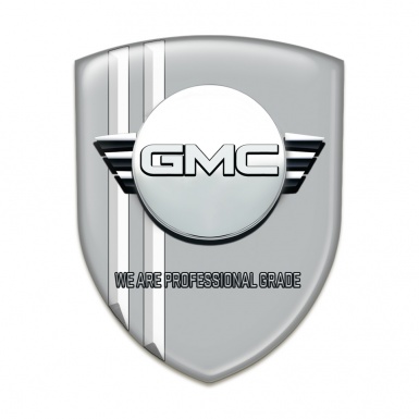 GMC 3D Gel Emblem High Quality Grey with White Stripes Edition 