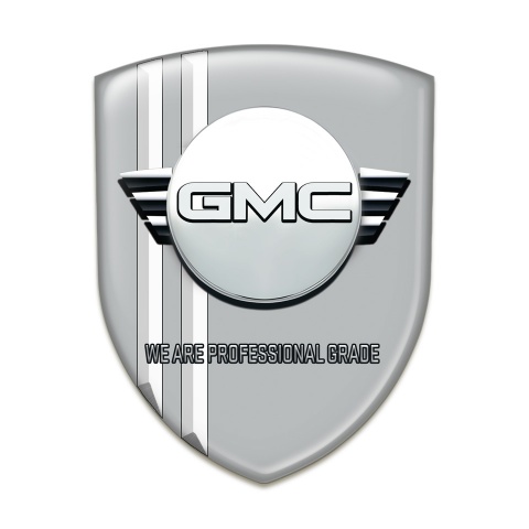 GMC 3D Gel Emblem High Quality Grey with White Stripes Edition 