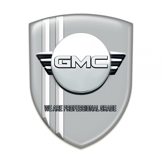 GMC 3D Gel Emblem High Quality Grey with White Stripes Edition 