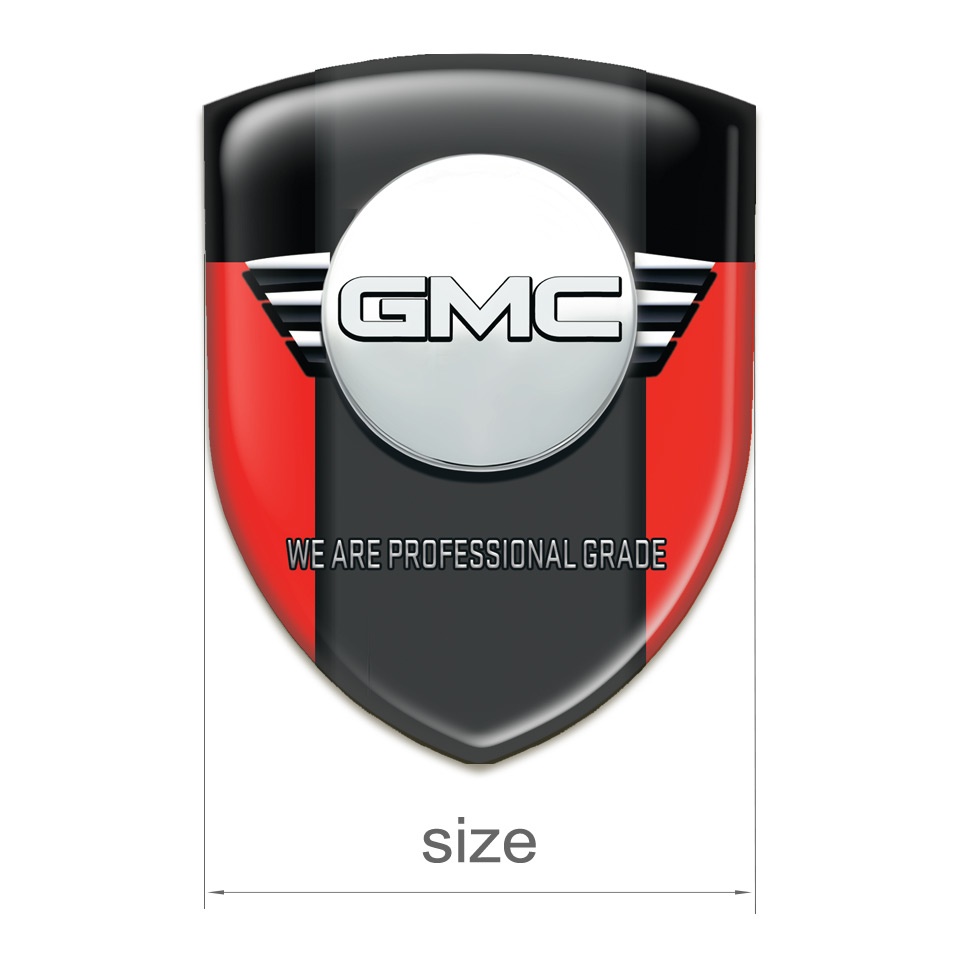 GMC Domed Emblem Red Black Type | Domed Emblems | Stickers | X-Sticker