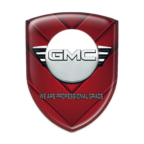 GMC Emblem Badge Logo Red V Shape Details Decoration 