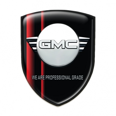 GMC Silicone Emblem Black with Red Outline decoration 