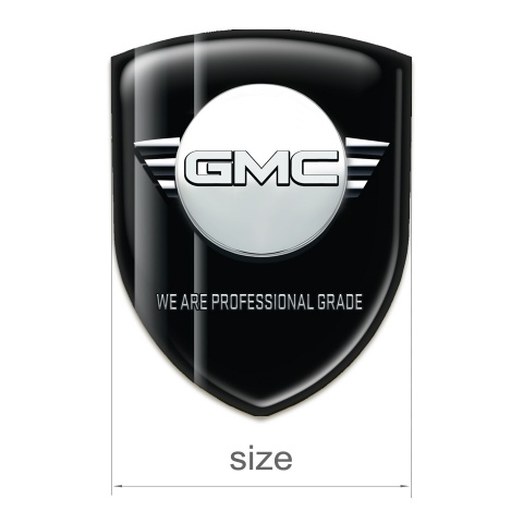 GMC 3D Gel Emblem Black with Grey Outlines Decoration 