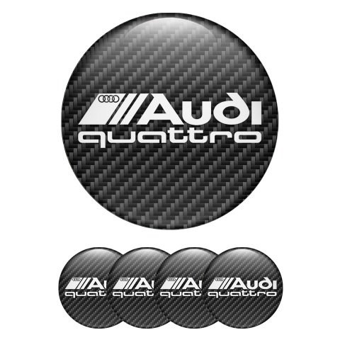Audi Wheel Emblems for Center Caps Carbon Quattro
