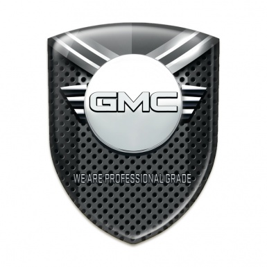 GMC Domed Emblem Dark Perforated base with Shield Element 