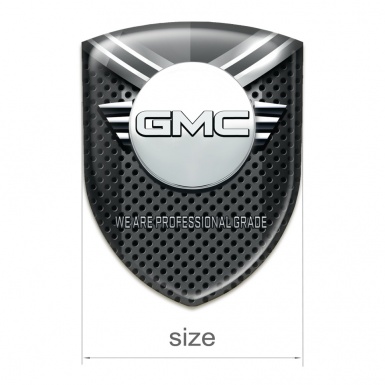 GMC Domed Emblem Dark Perforated base with Shield Element 