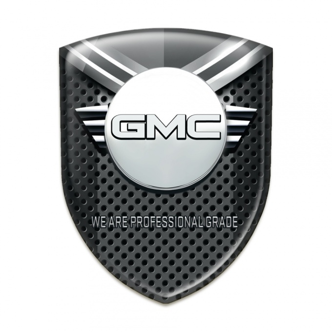 GMC Domed Emblem Dark Perforated base with Shield Element 