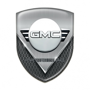GMC Silicone Car Decal Badge Dark Mesh and Aluminium Sheet Style 