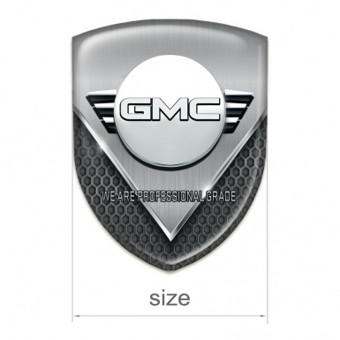 GMC Silicone Car Decal Badge Dark Mesh and Aluminium Sheet Style 