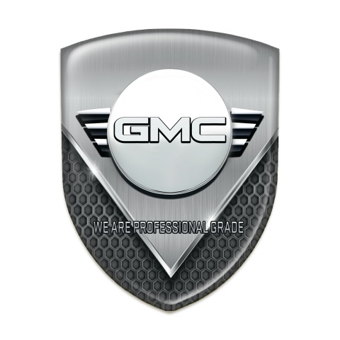 GMC Silicone Car Decal Badge Dark Mesh and Aluminium Sheet Style 