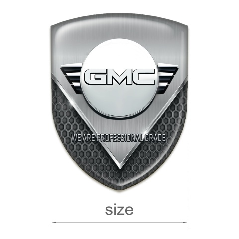 GMC Silicone Car Decal Badge Dark Mesh and Aluminium Sheet Style 
