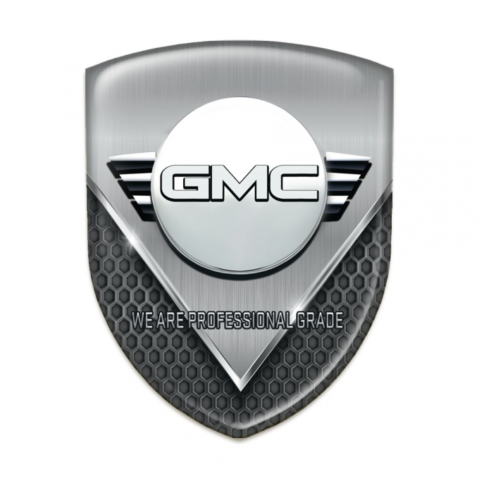 GMC Silicone Car Decal Badge Dark Mesh and Aluminium Sheet Style 
