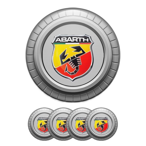 Fiat Abarth  Sticker Wheel Center Hub Badge Engineer Gray