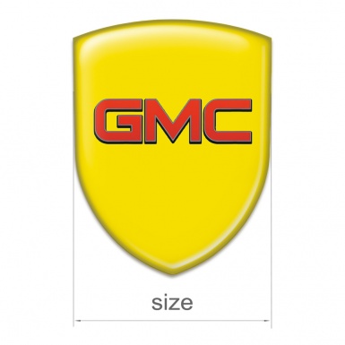 GMC Self Adhesive Emblem Logo Yellow Background Red Logo 
