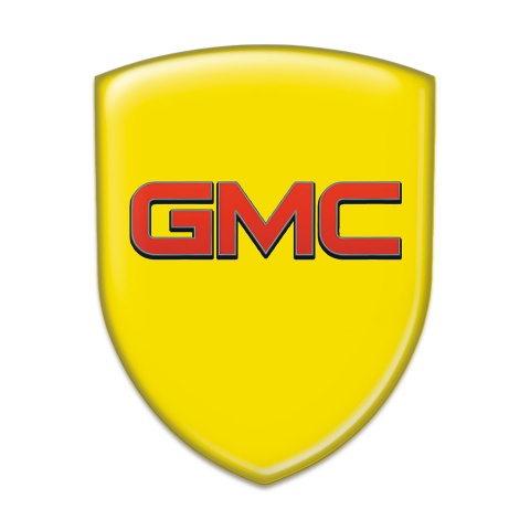 GMC Self Adhesive Emblem Logo Yellow Background Red Logo 
