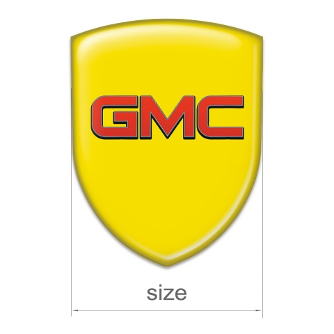 GMC Self Adhesive Emblem Logo Yellow Background Red Logo 