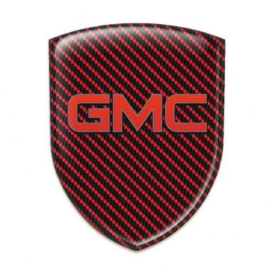 GMC Silicone Car Decal Badge Red Carbon Edition and Red logo 