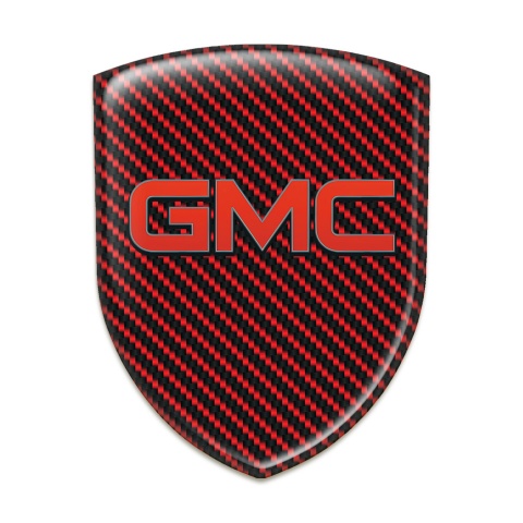 GMC Silicone Car Decal Badge Red Carbon Edition and Red logo 