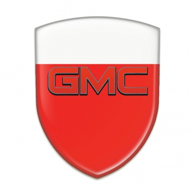 GMC Emblem Badge Logo Red White Base Red Logo 