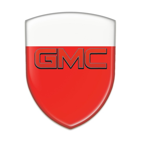 GMC Emblem Badge Logo Red White Base Red Logo 