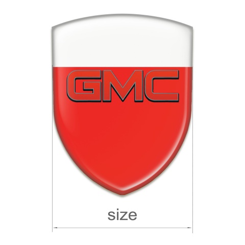 GMC Emblem Badge Logo Red White Base Red Logo 