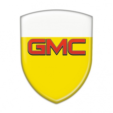 GMC Tuning Emblem Yellow White Base and Red Logo 