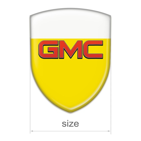 GMC Tuning Emblem Yellow White Base and Red Logo 