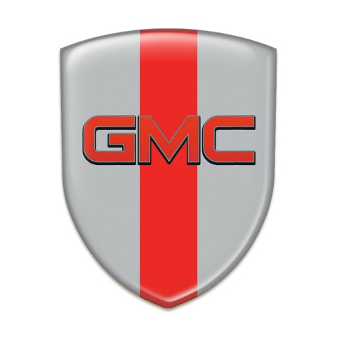 GMC Silicone Emblem Grey with Red Tape Base Red Logo 