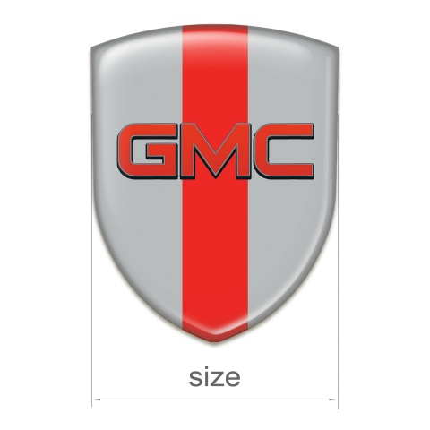 GMC Silicone Emblem Grey with Red Tape Base Red Logo 