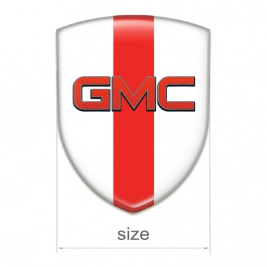 GMC Emblem Interior White with Red tape base and Red Logo 