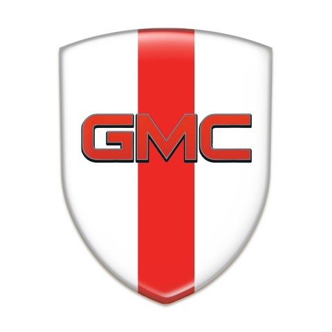 GMC Emblem Interior White with Red tape base and Red Logo 